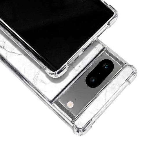 White Marble Google Pixel 8a Clear Case